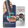 imageCIRCLE JOY Rechargeable Electric Salt and Pepper Grinder Set with Base Automatic Pepper Mills with 110ml Container External Adjustable Coarseness White Led Light and OneHanded Operation BlackBlackSetStorage Base