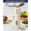 imageCIRCLE JOY Rechargeable Electric Salt and Pepper Grinder Set with Base Automatic Pepper Mills with 110ml Container External Adjustable Coarseness White Led Light and OneHanded Operation BlackGegieSetStorage Base