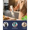 imageCIRCLE JOY Rechargeable Electric Salt and Pepper Grinder Set with Base Automatic Pepper Mills with 110ml Container External Adjustable Coarseness White Led Light and OneHanded Operation BlackGegieSetStorage Base