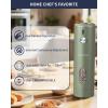 imageCIRCLE JOY Rechargeable Electric Salt and Pepper Grinder Set with Base Automatic Pepper Mills with 110ml Container External Adjustable Coarseness White Led Light and OneHanded Operation BlackGreenSetStorage Base