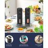 imageCIRCLE JOY Rechargeable Electric Salt and Pepper Grinder Set with Base Automatic Pepper Mills with 110ml Container External Adjustable Coarseness White Led Light and OneHanded Operation BlackBlackSetStorage Base
