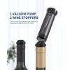 imageCIRCLE JOY Rechargeable Electric Wine Opener Set 7in1 Aluminum Alloy Wine Gift Set with Electric Corkscrew Foil Cutter Wine Pourer Charging Base Vacuum Pump and 2 Wine Stoppers7In1 Rechargable Wine Set