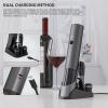 imageCIRCLE JOY Rechargeable Electric Wine Opener Set 7in1 Aluminum Alloy Wine Gift Set with Electric Corkscrew Foil Cutter Wine Pourer Charging Base Vacuum Pump and 2 Wine Stoppers7In1 Rechargable Wine Set  Plus
