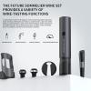 imageCIRCLE JOY Rechargeable Electric Wine Opener Set 7in1 Aluminum Alloy Wine Gift Set with Electric Corkscrew Foil Cutter Wine Pourer Charging Base Vacuum Pump and 2 Wine Stoppers7In1 Rechargable Wine Set  Plus