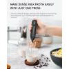 imageCIRCLE JOY Rechargeable Milk Frother Handheld Coffee Frother Wand Drink Mixer with Stainless Steel Whisk for Coffee Cappuccino Lattes Frappe Matcha and Hot Chocolate BlackBlack