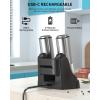 imageCIRCLE JOY Rechargeable Salt and Pepper Grinder Set Stainless Steel Electric Pepper Grinders with Variable Grinding Speed External Adjustable Coarseness Charging Base and White LED Light Silver
