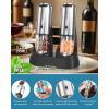 imageCIRCLE JOY Rechargeable Salt and Pepper Grinder Set Stainless Steel Electric Pepper Grinders with Variable Grinding Speed External Adjustable Coarseness Charging Base and White LED Light Silver