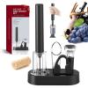 imageCIRCLE JOY 4 in 1 Air Pump Wine Bottle Opener Set With Foil Cutter Wine Pourer Vacuum Stopper and Storage Base Efficient Corkscrew Bottle Opener Without Damaging Corks Gifts for Wine Lover
