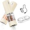 imageCIRCLE JOY Electric Salt and Pepper Grinder Set Automatic Salt and Pepper Grinder Set with Charging Base and White LED Light Adjustable Coarseness USB Rechargeable Washable Container White ampamp BlackLight Yellow Set