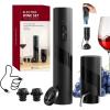 imageCIRCLE JOY Electric Wine Bottle Opener Set Rechargeable Wine Corkscrew Cordless Wine Opener Gift Set with Charging Base Foil Cutter Wine Aerator Pourer and Vacuum Wine Stopper7in1 Wine Set with Rechargeable Aerator Pourer