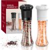 imageCIRCLE JOY Manual Pepper Grinder Spice Mill for Professional Chef Refillable Pepper Shakers with Ceramic Blades Adjustable Coarseness and BPAfree 180ml Glass Container Tall BlackTall  Black  White