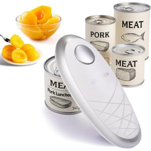 imageCIRCLE JOY Electric Can Opener Can Opener Electric for Seniors with Smooth Edge FoodSafe Automatic Can Opener Portable Battery Operated Can Openers for Almost Any Can Sizes GreenSilver