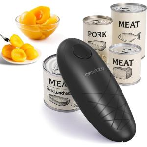 imageCIRCLE JOY Electric Can Opener Can Opener Electric for Seniors with Smooth Edge FoodSafe Automatic Can Opener Portable Battery Operated Can Openers for Almost Any Can Sizes GreenBlack