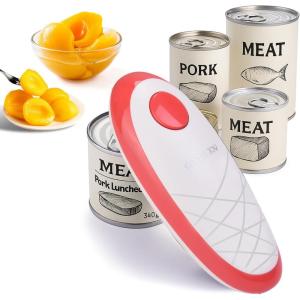imageCIRCLE JOY Electric Can Opener Can Opener Electric for Seniors with Smooth Edge FoodSafe Automatic Can Opener Portable Battery Operated Can Openers for Almost Any Can Sizes GreenRed