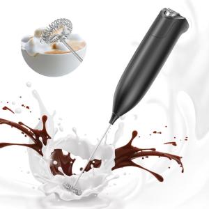 imageCIRCLE JOY Milk Frother Hanheld with Stand Electric Coffee Frother Battery Operated Hand Frother Wand Drink Mixer Mini Foamer for Matcha Lattes Cappuccino Kitchen Gifts BlackBlack