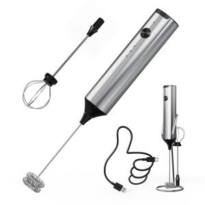 imageCIRCLE JOY Powerful Milk Frother Handheld with 3Speed Coffee Frother Wand Rechargeable Mini Drink Mixer with 2 Stainless Steel Whisk for Matcha Hot Chocolate Cappuccinoampamp Egg Mini Frother