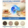 imageCIRCLE JOY Rechargeable Gravity Electric Salt and Pepper Grinder Set Stainless Steels Salt and Pepper Mills with LED Light No Battery Needed Adjustable Coarseness Washable 135ml Container SilverBatteryBeige Set