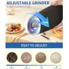 imageCIRCLE JOY Rechargeable Gravity Electric Salt and Pepper Grinder Set Stainless Steels Salt and Pepper Mills with LED Light No Battery Needed Adjustable Coarseness Washable 135ml Container SilverBatteryBlack