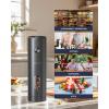 imageCIRCLE JOY Electric Pepper Grinder Rechargeable Automatic Pepper Mill with 110ml Container External Adjustable Coarseness White Led Light and OneHanded Operation Black