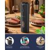 imageCIRCLE JOY Electric Pepper Grinder Rechargeable Automatic Pepper Mill with 110ml Container External Adjustable Coarseness White Led Light and OneHanded Operation Black