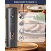 imageCIRCLE JOY Electric Pepper Grinder Rechargeable Automatic Pepper Mill with 110ml Container External Adjustable Coarseness White Led Light and OneHanded Operation Black