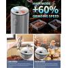 imageCIRCLE JOY Electric Salt and Pepper Grinder Set Automatic Salt and Pepper Grinder Set with EasytoCarry Charging Base and LED Light Adjustable Coarseness USB Rechargeable Washable Container BlackSilver