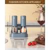 imageCIRCLE JOY Electric Salt and Pepper Grinder Set Automatic Salt and Pepper Grinder Set with EasytoCarry Charging Base and LED Light Adjustable Coarseness USB Rechargeable Washable Container BlackBlue