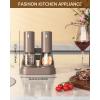 imageCIRCLE JOY Electric Salt and Pepper Grinder Set Automatic Salt and Pepper Grinder Set with EasytoCarry Charging Base and LED Light Adjustable Coarseness USB Rechargeable Washable Container BlackBrown