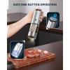 imageCIRCLE JOY Electric Salt and Pepper Grinder Set Stainless Steel Rechargeable Salt and Pepper Grinder Set Variable Grinding Speed External Adjustable Coarseness Storage Base White LED Light SilverRechargeable  Plus