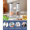 imageCIRCLE JOY Electric Salt and Pepper Grinder Set Stainless Steel Rechargeable Salt and Pepper Grinder Set Variable Grinding Speed External Adjustable Coarseness Storage Base White LED Light SilverRechargeable Set with Base  Plus
