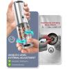 imageCIRCLE JOY Electric Salt and Pepper Grinder Set Stainless Steel Rechargeable Salt and Pepper Grinder Set Variable Grinding Speed External Adjustable Coarseness Storage Base White LED Light SilverRechargeable Set with Base  Plus