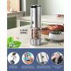 imageCIRCLE JOY Electric Salt and Pepper Grinder Set Stainless Steel Rechargeable Salt and Pepper Grinder Set Variable Grinding Speed External Adjustable Coarseness Storage Base White LED Light SilverRechargeable  Plus