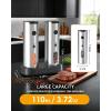 imageCIRCLE JOY Electric Salt and Pepper Grinder Set Stainless Steel Spice Grinder Automatic Pepper Mills with EasytoCarry Dual Charging Station White Led Light and Adjustable Coarseness Silver2Speed Rechargeable Set with Charging Base  Silver