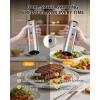 imageCIRCLE JOY Electric Salt and Pepper Grinder Set Stainless Steel Spice Grinder Automatic Pepper Mills with EasytoCarry Dual Charging Station White Led Light and Adjustable Coarseness Silver2Speed Rechargeable Set with Charging Base  Silver
