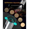 imageCIRCLE JOY Electric Salt and Pepper Grinder Set Stainless Steel Spice Grinder Automatic Pepper Mills with EasytoCarry Dual Charging Station White Led Light and Adjustable Coarseness SilverRechargeable Set with Charging Base  Silver