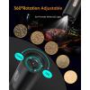 imageCIRCLE JOY Electric Salt and Pepper Grinder Set Stainless Steel Spice Grinder Automatic Pepper Mills with EasytoCarry Dual Charging Station White Led Light and Adjustable Coarseness SilverRechargeable Set with Charging Base  Black