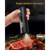 imageCIRCLE JOY Electric Salt and Pepper Grinder Set Stainless Steel Spice Grinder Automatic Pepper Mills with EasytoCarry Dual Charging Station White Led Light and Adjustable Coarseness SilverRechargeable Set with Charging Base  Black