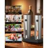 imageCIRCLE JOY Electric Salt and Pepper Grinder Set Stainless Steel Spice Grinder Automatic Pepper Mills with EasytoCarry Dual Charging Station White Led Light and Adjustable Coarseness SilverRechargeable Set with Charging Base  Silver