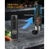 imageCIRCLE JOY Electric Salt and Pepper Grinder Set Stainless Steel Spice Grinder Automatic Pepper Mills with EasytoCarry Dual Charging Station White Led Light and Adjustable Coarseness SilverRechargeable Set with Charging Base  Silver