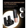 imageCIRCLE JOY Gravity Electric Salt and Pepper Grinder Set Automatic Shakers Upgraded Pepper Mill with Rechargeable Base External Adjustable Coarseness LED Light Easy Refill for Kitchen ampamp OutdoorBlack Set
