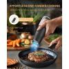 imageCIRCLE JOY Gravity Electric Salt and Pepper Grinder Set Automatic Shakers Upgraded Pepper Mill with Rechargeable Base External Adjustable Coarseness LED Light Easy Refill for Kitchen ampamp OutdoorBlack Set
