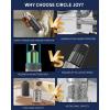 imageCIRCLE JOY Gravity Electric Salt and Pepper Grinder Set Battery Powered Automatic Pepper Mill Grinders with 176ml Container Adjustable Coarseness Bright LED Light and One Hand Operation BlackBattery Operated Set  Black