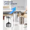 imageCIRCLE JOY Gravity Electric Salt and Pepper Grinder Set Battery Powered Automatic Pepper Mill Grinders with 176ml Container Adjustable Coarseness Bright LED Light and One Hand Operation BlackBattery Operated Set  Silver