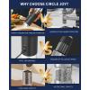 imageCIRCLE JOY Gravity Electric Salt and Pepper Grinder Set Battery Powered Automatic Pepper Mill Grinders with 176ml Container Adjustable Coarseness Bright LED Light and One Hand Operation BlackRechargeable Set  Black