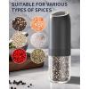 imageCIRCLE JOY Gravity Electric Salt and Pepper Grinder Set Battery Powered Automatic Pepper Mill Grinders with 176ml Container Adjustable Coarseness Bright LED Light and One Hand Operation BlackBattery Operated Set  Black