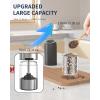 imageCIRCLE JOY Gravity Electric Salt and Pepper Grinder Set Battery Powered Automatic Pepper Mill Grinders with 176ml Container Adjustable Coarseness Bright LED Light and One Hand Operation BlackBattery Operated Set  Black