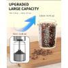 imageCIRCLE JOY Rechargeable Electric Salt and Pepper Grinder Set Gravity Salt and Pepper Mills Set with LED Light No Battery Needed Adjustable Coarseness Washable 135ml Container BlackRechargeableBlack  White Set