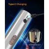 imageCIRCLE JOY Rechargeable Electric Salt and Pepper Grinder Set with Base Automatic Pepper Mill Grinders with 110ml Container Adjustable Coarseness and White LED Light BlackRechargeable Set with Base  Silver