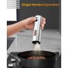 imageCIRCLE JOY Rechargeable Electric Salt and Pepper Grinder Set with Base Automatic Pepper Mill Grinders with 110ml Container Adjustable Coarseness and White LED Light BlackRechargeable  Silver