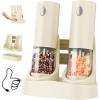 imageCIRCLE JOY Electric Salt and Pepper Grinder Set Automatic Salt and Pepper Grinder Set with EasytoCarry Charging Base and LED Light Adjustable Coarseness USB Rechargeable Washable Container BlackLight Yellow